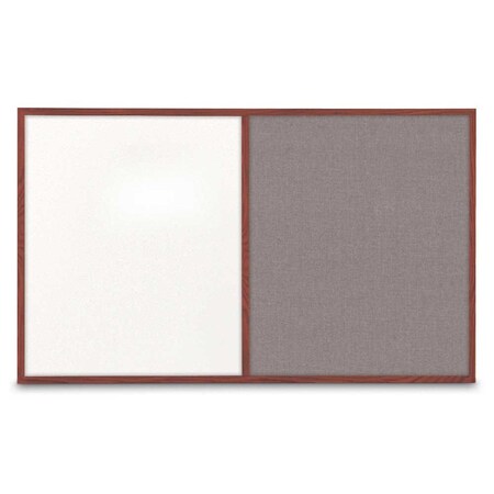 United Visual Products Enclosed Corkboard, 3 Door, 96"x48", 4" Fra UV3406-WHITE-CINNABA